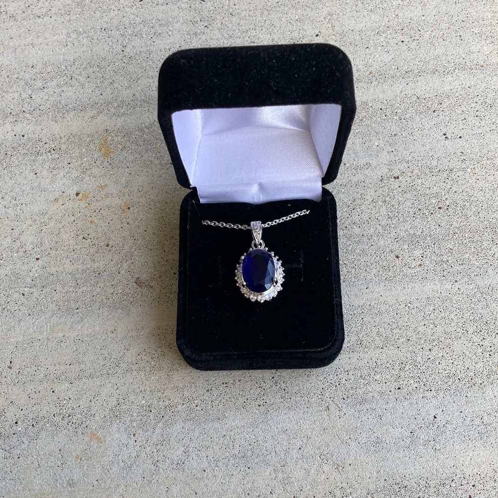 Blue Cubic Zirconia Avon Necklace